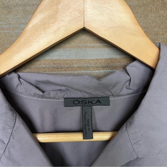 OSKA Oversized Cotton Blouse Purple Laggen Look Minimalist Prairie Womens M - Picture 7 of 7